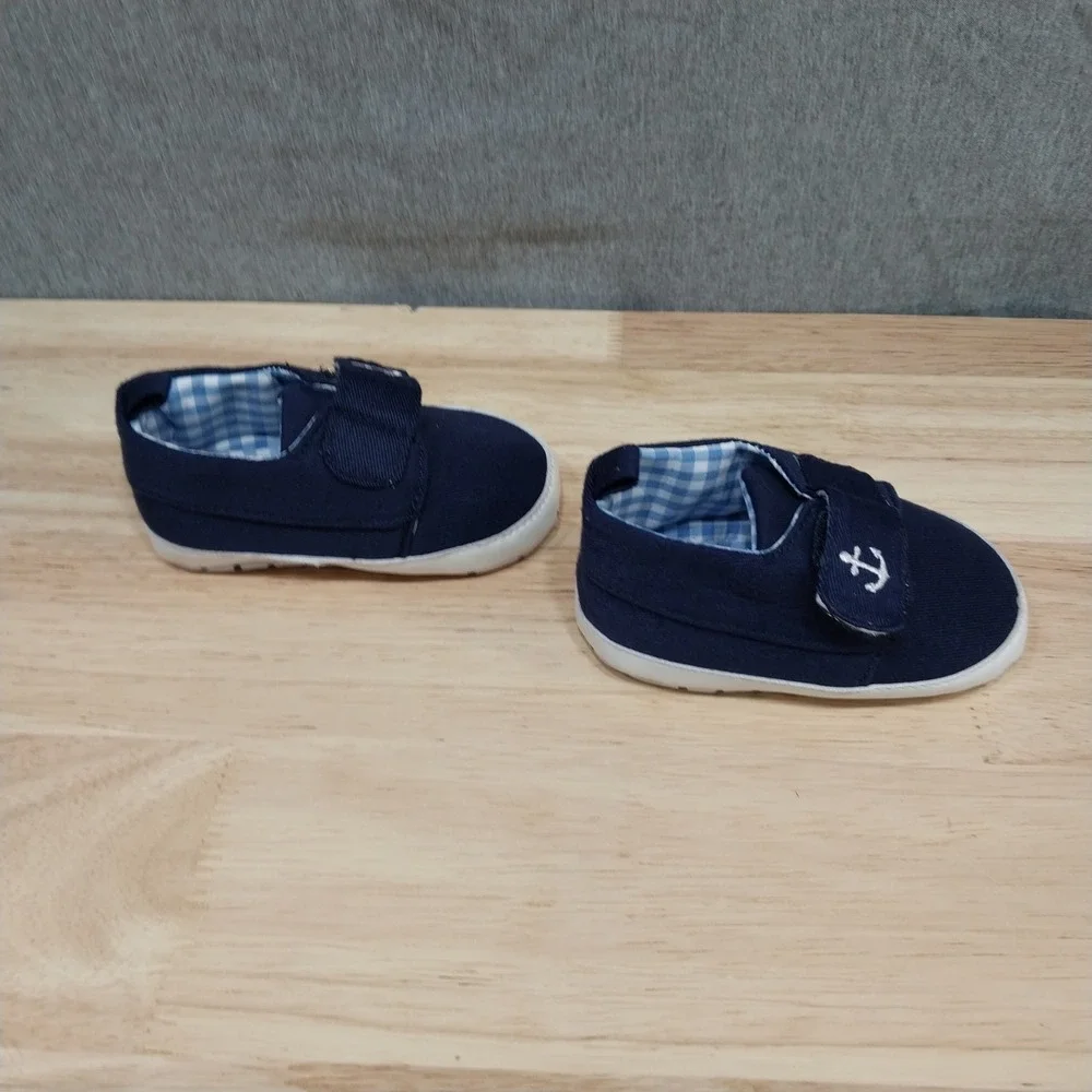 Tommy Bahama Baby Canvas Anchor Crib Shoes 6-12 Months Navy Blue